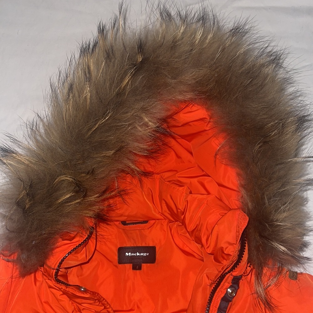 Mackage Kids Down Coat with fur hood.